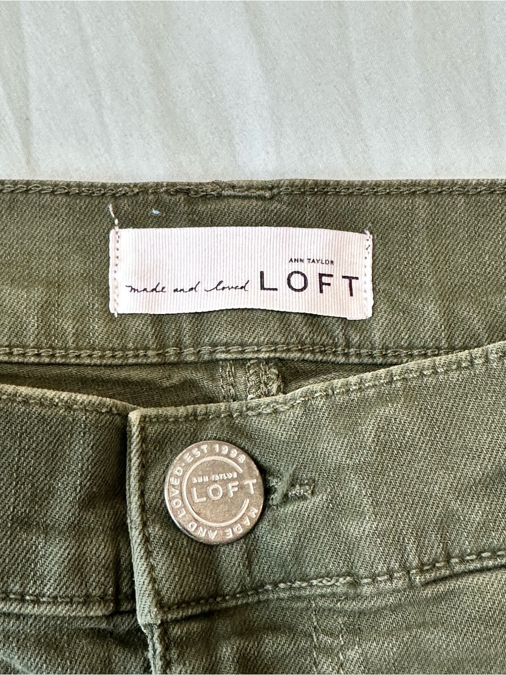LOFT Modern Skinny Jeans | Size 27/4 | Olive/Army Green - Picture 4 of 5